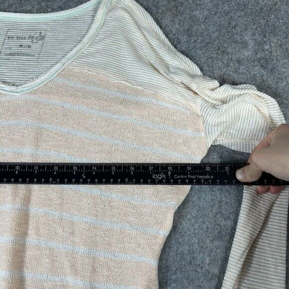 Free People We The Free Sweater Womens Medium V-Neck Pullover Lightweight Beachy - Picture 5 of 7